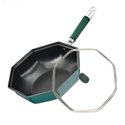 붙지 않는 프라이팬 조리기구 논스틱 내열 주방용 휴대용, 직경 30cm, 녹색, 철