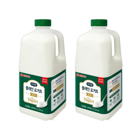 서울우유 무첨가 더진한 플레인 요거트 순수 1.8L 2개