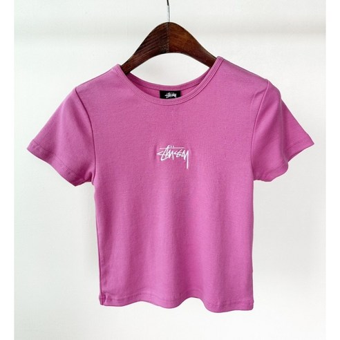스투시 AU(호주) 그래피티 립 슬림핏 크롭 티셔츠 ST122006 버블검 핑크 WOMENS