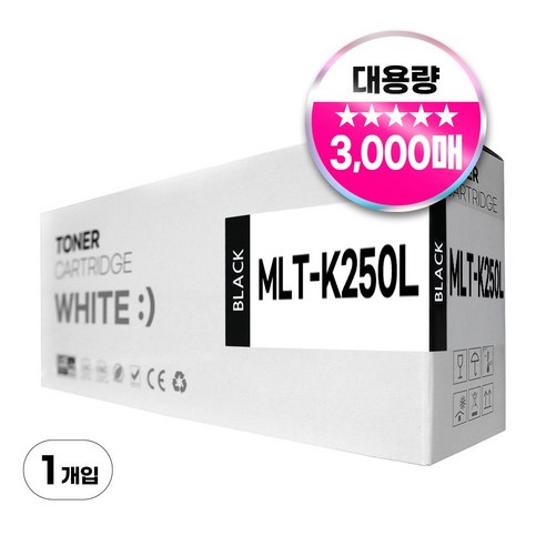 삼성 MLT-K250L 호환 토너 SL-M2893FW M2630 M2843DW M2680FN, 1개, 검정