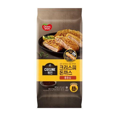 냉동 동원 퀴진 크리스피 돈까스통등심 480g 480g × 1개, 오픈속성1 × 개당 중량 × 수량 섬네일
