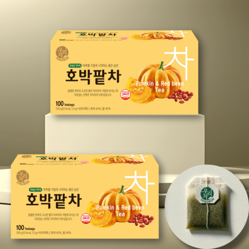 우리차 호박팥차, 1.3g, 100개입, 2개