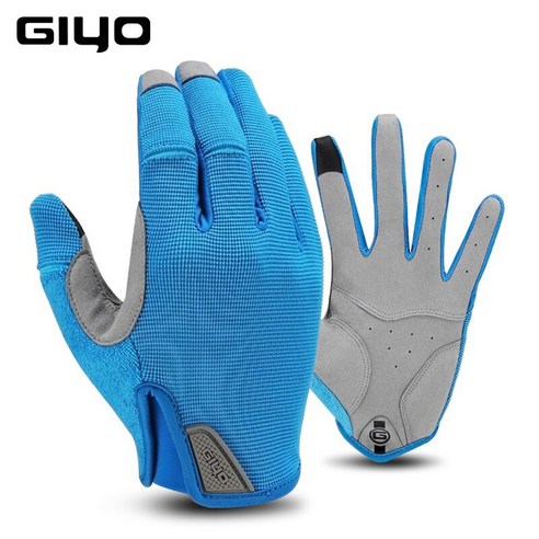 GIYO S05 라이딩 킥보드 자전거 오토바이 충격흡수패드 스마트폰터치 장갑, BLUE