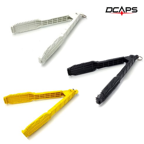 디캡스 물고기집게 악어이빨 논슬립 원터치 3색, 엘로우, 1개