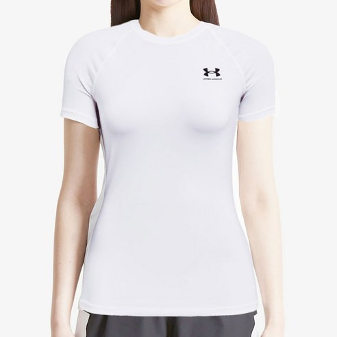 언더아머 여자 반팔티 통기성 좋은 웨이트 여름 스포츠 숏슬리브 바캉스 물놀이 쿨링 피티웨어 티셔츠 흰색