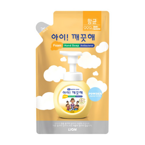 아이깨끗해 순 핸드워시 파우더향 리필용, 200ml, 1개