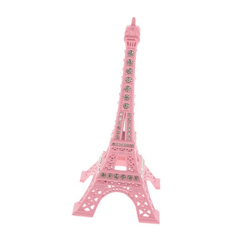 100% 금속 합금 에펠 탑 모델 동상 케이크 토퍼 홈 오피스 장식을위한 우아한 선물, L_Pink, 설명