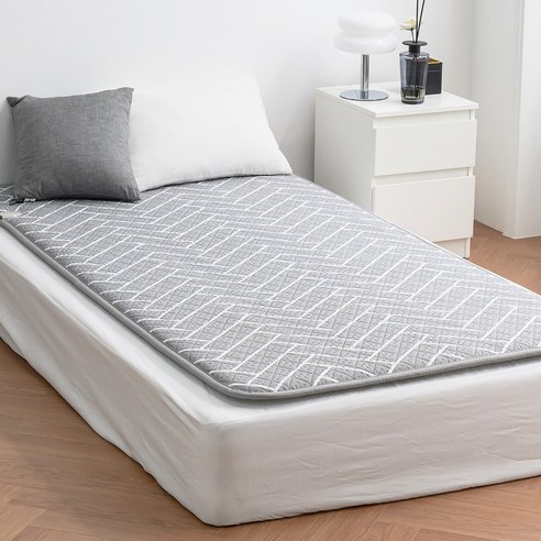 [3cm두께 전자파 없는 명품] 한일 카본 탄소매트 침대 전기매트 전기요 온열 장판 부모님 선물추천, 1인용 싱글(200x100cm), 01. 헤링본-그레이