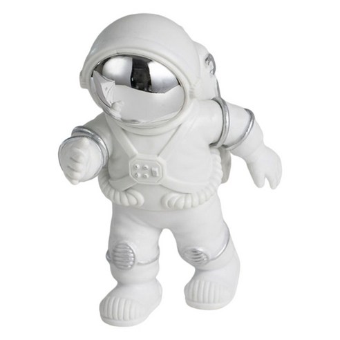 수지 우주 비행사 인형 동상 우주인 조각 미니어처 홈 선물 장식, 실버 걷기