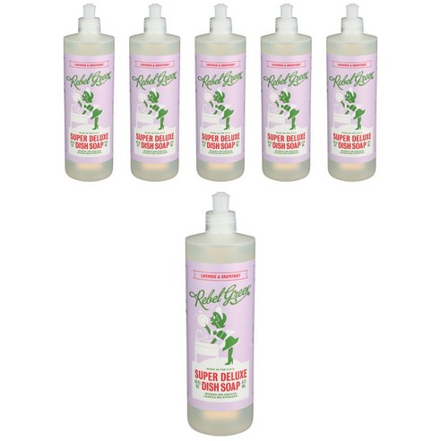 리벨그린 수퍼 딜럭스 주방세제 라벤더 & 자몽 향, 473ml, 6개