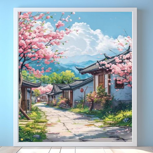 슈슈보석십자수 즐거운 취미 중형 40X50 패브릭형, 기와집, 1개