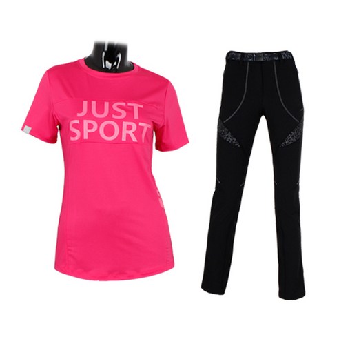 HALLA SPORT 여성 포르 티셔츠+웰터팬츠