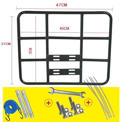 자전거짐받이 배달가방 자전거 뒷바구니 오토바이 짐받이 고정틀 거치대 받침대 선반, 내경 45×35+ 스트랩 16mm 두꺼운 튜브, 1개