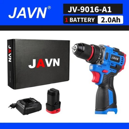 휴대용 JAVN 16V 브러시리스 무선 드릴 70N.m 자동 잠금 척 전기 스크루 드라이버 20 1 토크 설정 2 단 전동 공구, 1개, 01 JV-9016-A1_01 EU