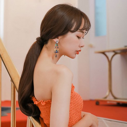 가발매니아 브리즈 38cm 리얼포니(제디원사) 포니테일가발 묶음머리가발 올림머리가발, 초코브라운