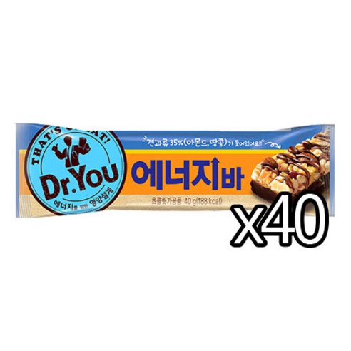 닥터유 에너지바 초코바, 40g, 40개