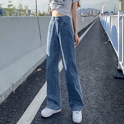 미드디엔 여성 데일리 세미 와이드 청바지