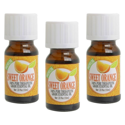 힐링솔루션 테라퓨틱 그레이드 에센셜 오일, 10ml, Sweet Orange, 3개