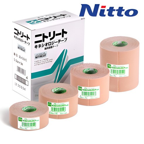 Nitto 닛또 키네시올로지 근육 테이프 BOX 5cm 6roll 7.5cm 4roll 스포츠 테이핑, 2롤