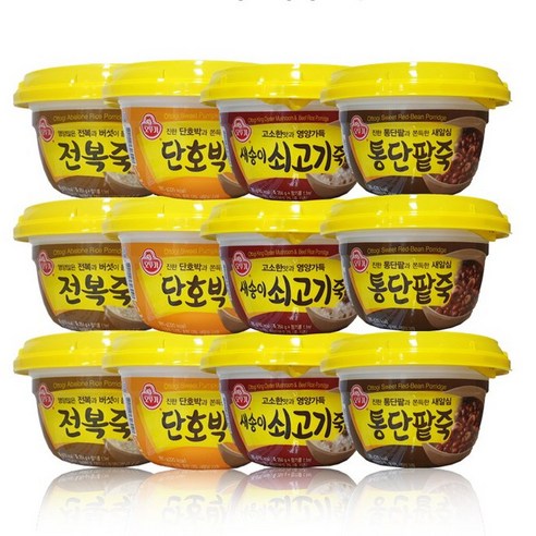 올따옴) 오뚜기 용기죽 선물세트 쇠고기3+단호박3+단팥3+전복3, 1세트