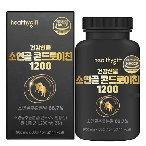 건강선물 소연골 콘드로이친 1200 식약처 HACCP 인증 보스웰리아 우슬 추출분말 함유 부모님 선물, 1개, 60정, 60정