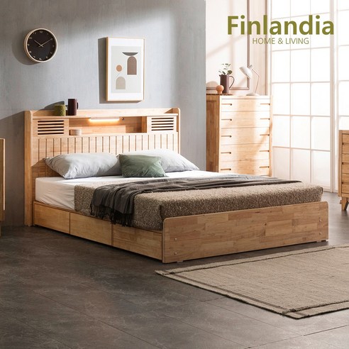 편안함과 스타일의 조화: 핀란디아 네이쳐 R100 수납LED 침대와 본넬매트리스