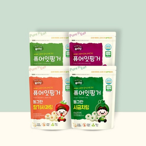 핑거 유기농 아이과자 동그란 야채링 4가지맛 아기 간식 유아 핑거 유기농 아이과자 동그란 야채링 4가지맛 아기 간식 유아, 맛 × 수량 섬네일