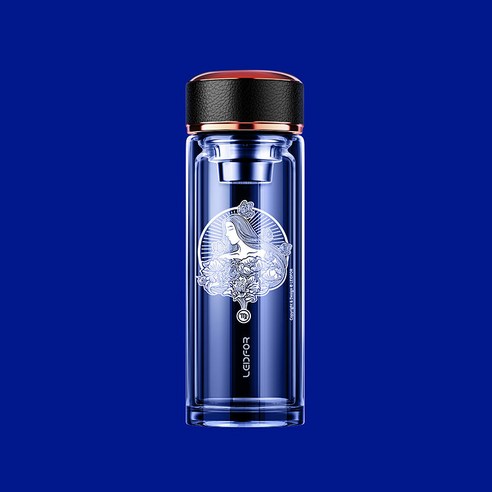 Redf 더블 레이어 유리 인쇄 차 컵 물 컵 [원래 저작권 암], 처녀 자리, 500Ml