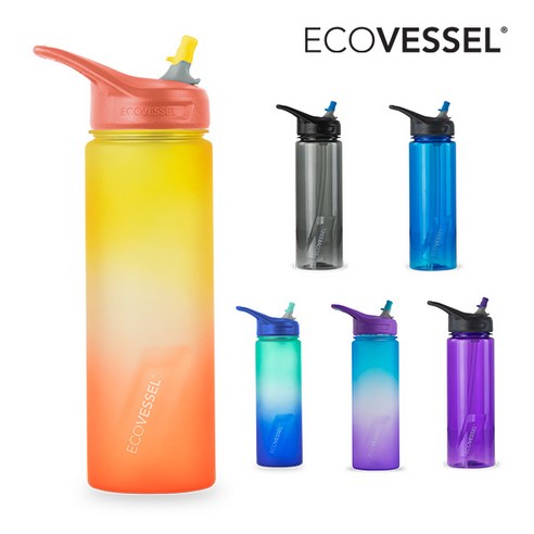 에코베슬 웨이브 24oz 트라이탄 실리콘빨대 물병 709ml, 709ml 24oz, 라이징썬