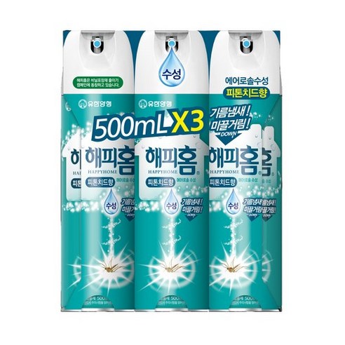 해피홈 에어로솔 피톤치드향, 500ml, 3개