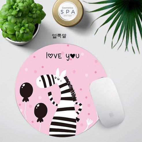 라운드 스팟 3.99 마우스 패드 귀여운 마우스 패드 선물 마우스 패드 사무실 패드, {"무늬":"얼룩말"}, {"색깔":"200*200*3mm"}
