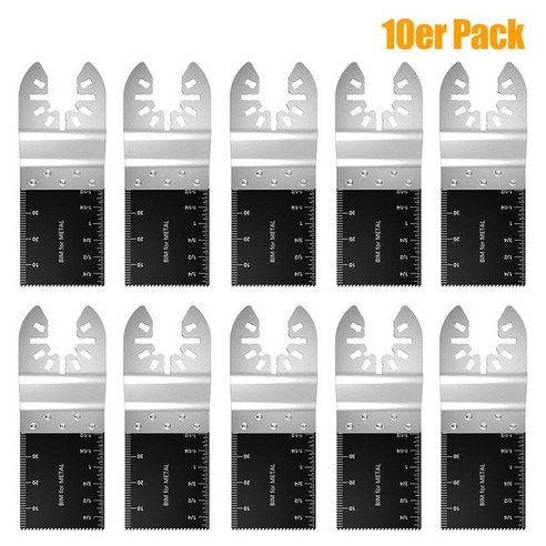 멀티커터날 전동공구 진동 톱날 세트 멀티 도구 블레이드 세트 금속 카바이드 목재 절단 makita bosch 용 바이메탈 정밀 톱날, 10pcs 화이트