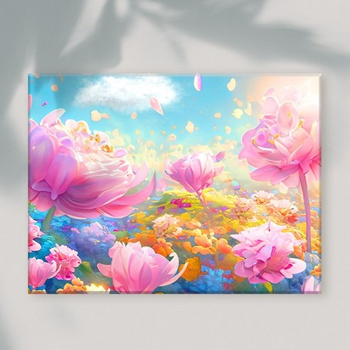 오로라데코덴 캔버스형 보석십자수 40x50cm, MK095 황금빛 꽃