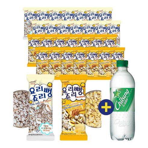 요리죠리뻥 클래식 8g 15봉지+ 요리죠리뻥 허니버터맛 10g 15봉지, 30봉지, 칠성사이다 500ml 1개
