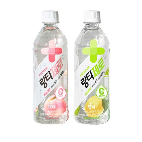링티제로 복숭아12개+라임12개, 24개, 500ml