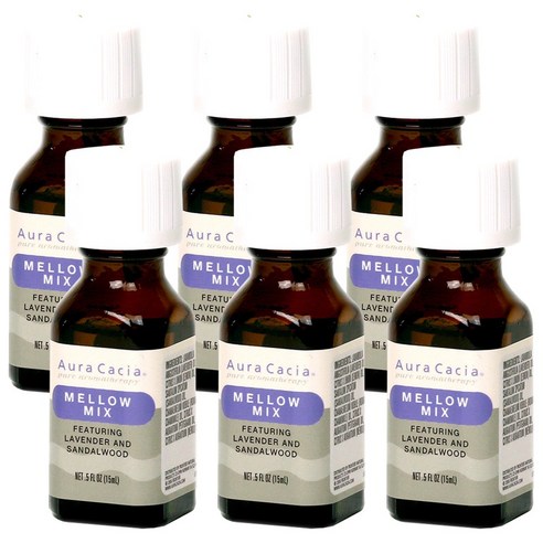 아우라카시아 퓨어 아로마테라피 맬로우 믹스 라벤더 앤 샌들우드, 15ml, 6개