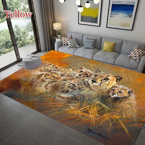 3D 표범 호랑이 사자 고양이 미끄럼 지역 양탄자 거실을위한 큰 매트 깔개 침실을위한 안락한 양탄자 마루 매트 양탄자, 40x60cm, 06