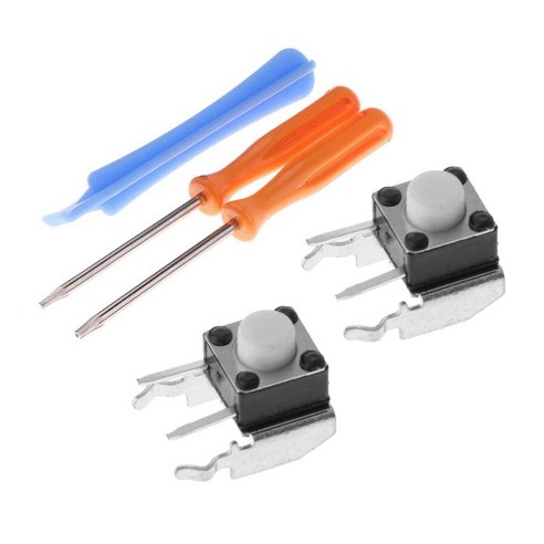 2 Pcs LB RB 터치 스위치 범퍼 W/도구 1개, 12mm, 실버, 플라스틱