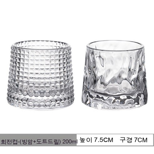 스노우드림 위스키잔 크리스털 글라스잔 양주잔 맥주잔 무늬 잔 회전잔 쥬스잔, 재미 오뚜기 유리잔_아이스아일렛+도트