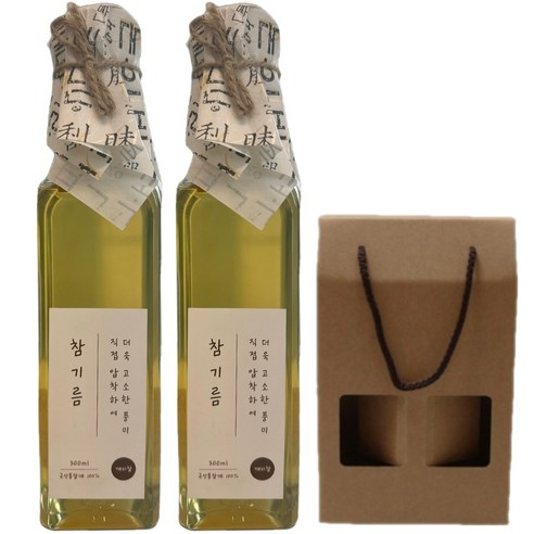 자연의아침 국산 참기름 저온압착, 박스포장O, 4개, 300ml