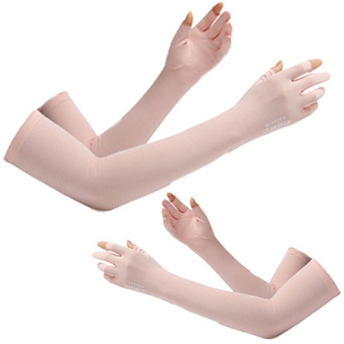 깔끔더하기 남성 여성 손가락 쿨토시 손등 팔토시, 2개, 핑크