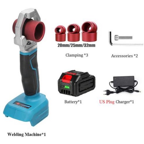 무선 PPR 파이프 용접기 충전식 핫멜트 기계 12V 배터리 포함 340 ℃ 수도관 용융 납땜 장치 120W, 1) US Plug 1 Battery, 한개옵션1