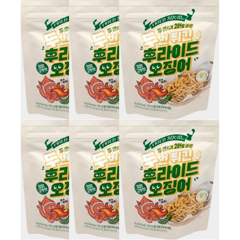 두번튀긴 오징어 후라이드 50g 청양고추 맛 X 6