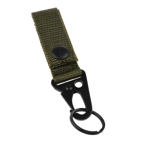 YSSHOP 전술 나일론 벨트 금속 Carabiner 후크 키 웨빙 버클 클립, 육군 녹색, 설명