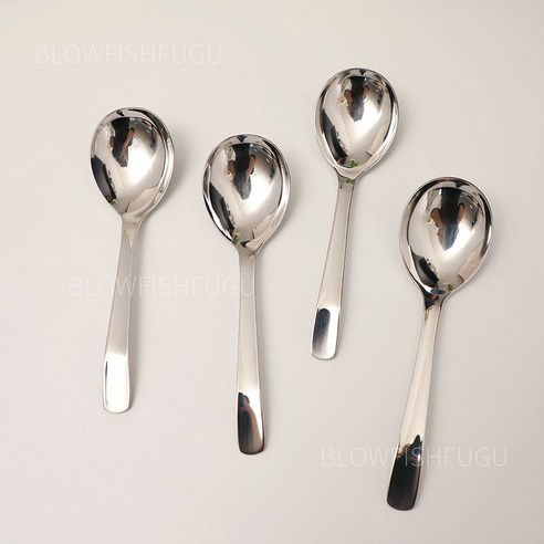 BLOWFISHFUGU 304 스텐 마라탕 라면 숟가락 스텐국자 16.4CM, 실버, 4개