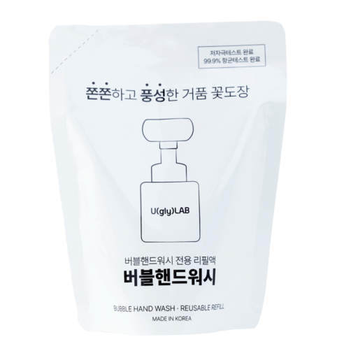 U(gly)LAB 어글리랩 러블리조이 피치블라썸 버블핸드워시 오리지널 리필, 3개, 250ml