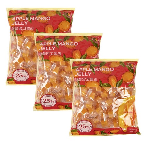 스윗큐브 애플망고젤리 1.5kg /건망고보다 맛있는 망고젤리~, 3개, 500g