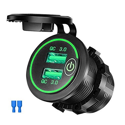 빠른 충전 3.0 듀얼 USB 자동차 충전기 소켓 방수 12V/24V QC3.0 USB 빠른 충전기 소켓 전원 콘센트 터치 스위치 D5, Type6