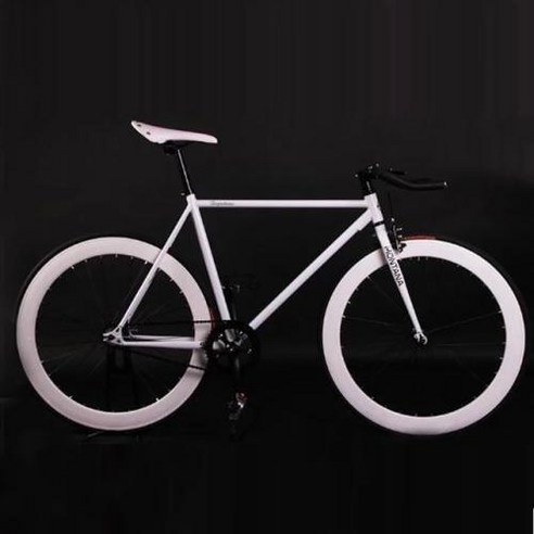 픽시자전거 46cm 52cm Fixie 고정 기어 자전거 스틸 프레임 사이클링 마그네슘 합, 하얀, 52cm(175cm-180cm)