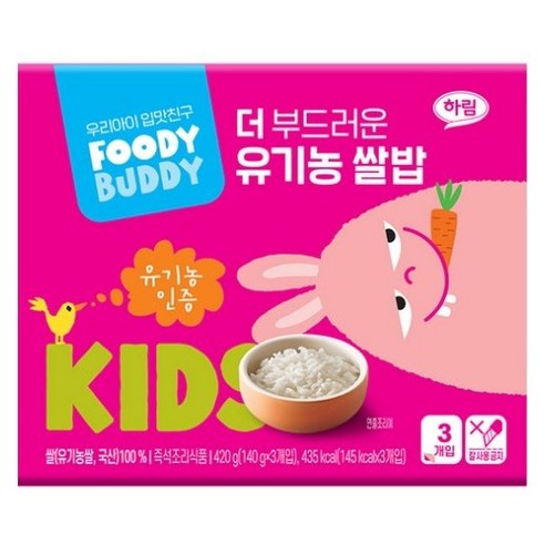 푸디버디 더 부드러운 유기농 쌀밥, 140g, 24개